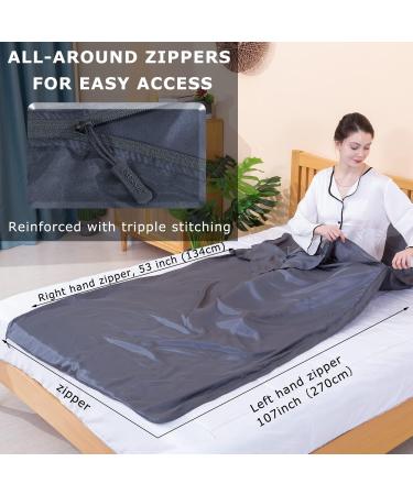 EXERMIL 100% Silk Sleep Sack | All-Round Zipper | 87x43 Large Sleeping Sheets for Hotels, Traveling & Camping | Multifunctional Travel Sheets (87x87) for Adults | Lightweight All Season Gray - Buy Online on GoSupps.com