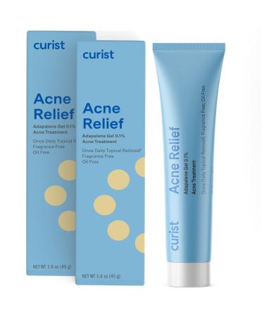 Curist Adapalene 0.1% Acne Gel Topical Retinoid Acne Medicine - Prevent Acne Whiteheads Blackheads & Clogged Pores - Adapalene Retinoid Acne Treatment For Face (2 Pack)