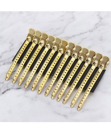 Beaupretty 12 Compartment Clips - Stainless Steel Hair Extensions & Styling Clips (Golden) - Perfect for Salon & Makeup - Buy Online on GoSupps.com