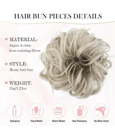 Vlasy Messy Bun Hair Piece | Curly Wavy Scrunchies Extension Chignon | Synthetic Hair Updo for Women & Girls (111# 35g) - Buy Online on GoSupps.com