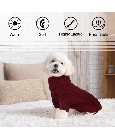 Warm Christmas Dog Sweater for Small Breeds | Liebeedd Fleece Jumper for French Bulldogs & Chihuahuas | Burgundy Red XS - Buy Online on GoSupps.com