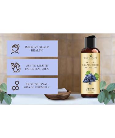Premium 100% Pure Grapeseed Oil - 118 ml - Therapeutic Grade Carrier Oil for Skin and Hair - Aromatherapy Moisturizer - Buy Online on GoSupps.com
