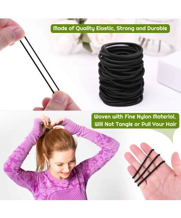 Shynek 150Pcs Black Small Hair Ties (4mm) - Bulk Elastic Hair Bands - Buy Online on GoSupps.com