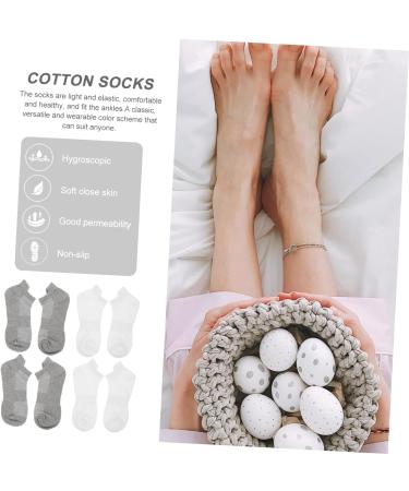 FRCOLOR 4 Pairs Combed Cotton Socks Low-cut Liners Socks Running Cotton Socks Unisex Socks Unisex Stockings Sports Breathable Stockings Running Socks Low-cut Liner Socks Unisex Ankle Socks White Grey 21x5x0.3cm - Buy Online on GoSupps.com