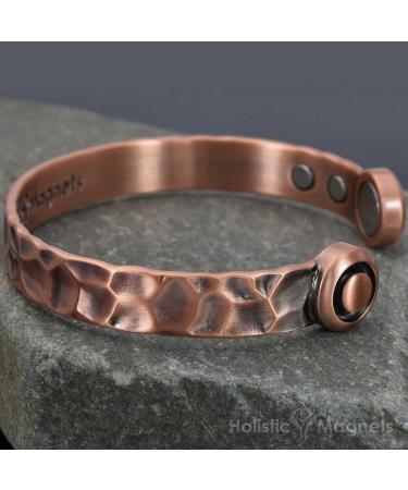 XL Mens Pure Copper Magnetic Bracelet Copper Bangle Holistic Magnetic Band with 6 Powerful Neodymium Magnets Unisex Adjustable Hammered Cuff-HM (XL: Wrist 22 24cm/8.6 9.5 ) - Buy Online on GoSupps.com