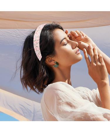 Drnytunk Pearl Floral Padded Headband - Vintage Wide Bandana Hair Accessory for Women in Pink - Buy Online on GoSupps.com