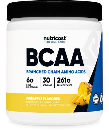 Nutricost BCAA Powder (Pineapple 30 Servings) - Optimal 2:1:1 Ratio