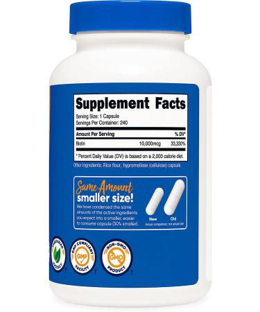 Nutricost Biotin 10,000mcg 240 Capsules x 2 - Non-GMO Gluten Free - Buy Online on GoSupps.com