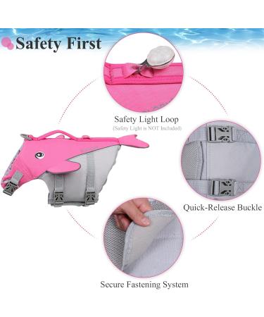 Vivaglory Dog Swimming Vest for Small & Medium Dogs - Adjustable & Easy to Remove Pink (L: 66-79 cm) - Buy Online on GoSupps.com