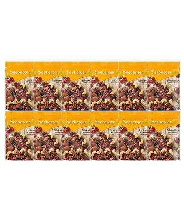 Seeberger Chocolate Mix 12 Pack - Unique Blend of Pecans Cashews Cranberries & Cherries | Crisp & Delicious Treat (150g x 12) - Buy Online on GoSupps.com