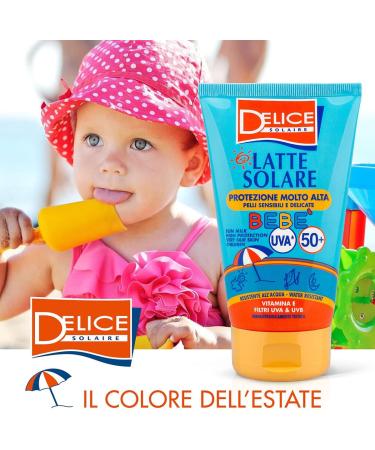 DELICE Lait solaire pour enfants SPF 50+ UVA UVB Vitamine E 100 ml - Buy Online on GoSupps.com