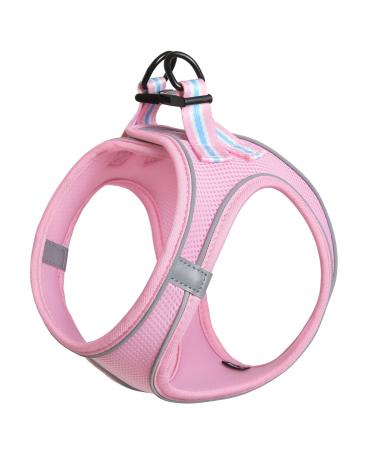 Heele dishes dog small soft dog dishes Air mesh adjustable safe control puppy harness vest dogs breast dishes for walking running training reflective pink XS - Buy Online on GoSupps.com