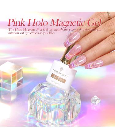 BORN PRETTY 9D Cat Magnetic Gel Nail Polish - Pink Holographic 7ML - Buy Online on GoSupps.com