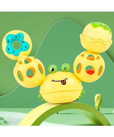 Voiakiu Kugelrassel Toy | Sensory Crab Ball for Babies | Soft Molar Teething Ring | Calming Yellow Exploration Toy - Buy Online on GoSupps.com
