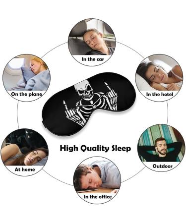 Funny Skeleton Middle Finger Sleeping Mask - Black Skull Soft Eye Mask with Adjustable Strap for Comfortable Night Sleep - Buy Online on GoSupps.com