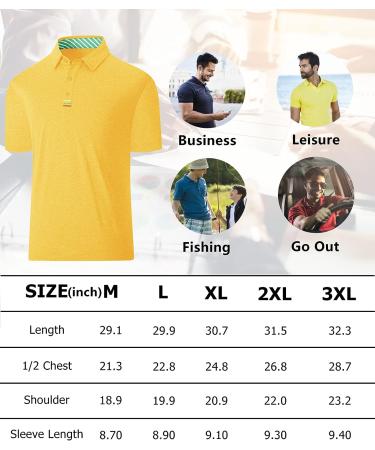 VALANCH Men's Sport Polo Shirt - Moisture-Wicking Collared Tennis Tee - Large (Yellow) - Buy Online on GoSupps.com