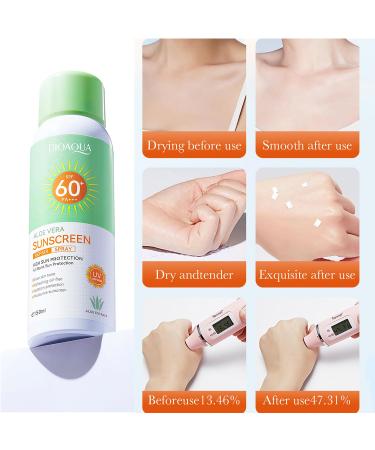 BIOAQUA Aloe Vera Sunscreen Spray SPF60+ PA+++ | Waterproof Moisturizing & Refreshing - 150ml - Buy Online on GoSupps.com