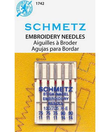 Embroidery Machine Needles-3-75, 2-90 5/Pkg Office Product