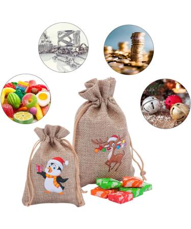 PLAFOPE Holiday Bags 12pcs Christmas Drawstring Bag Candy Bags Xmas Candy Bag Drawstring Storage Bags Miss Cartoon - Buy Online on GoSupps.com