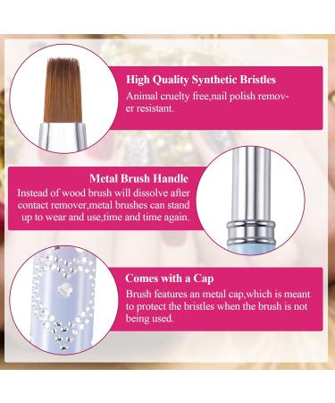 ANCIRS 3 Pack Nail Cleaning Brushes - Round, Flat, Angled Head - Acetone Resistant for Nail Art, Cuticle Remover, Manicure Clean Up - 8mm, 8mm, 7.5mm - Buy Online on GoSupps.com