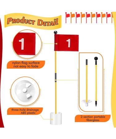 Mini Golf Flagsticks Set - 3 Feet Portable Glass Fiber, Numbered 1-4 Flags, for Kids, Yard & Backyard Golf Course - Putting Green Cups Included - Buy Online on GoSupps.com