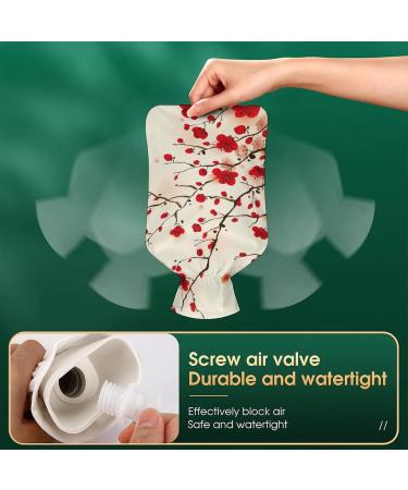 Peach Blossom Hot Water Bottle with Plush Cover | Hand Warmer for Adults & Children - 26.5x15.3cm | International Shipping Available - Buy Online on GoSupps.com