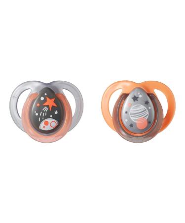 Tommee Tippee Glow in The Dark Pacifiers, 0-6m, BPA-Free Silicone, 2-Pack - Assorted Colors - Buy Online on GoSupps.com