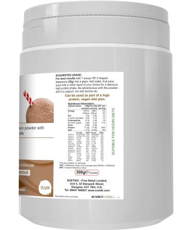 Soetik Chocolate Flavour Soy Protein Powder 300g - Vegan Friendly Supplement - Buy Online on GoSupps.com