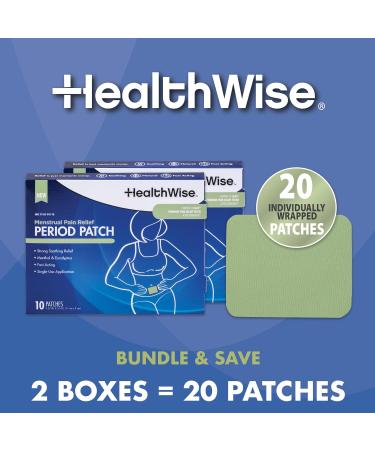 HealthWise Menstrual Pain Relief Bundle | Twenty 10% Menthol + Eucalyptus Period Patches | Generous XL Size Patch | Natural Therapeutic Care at Home - Buy Online on GoSupps.com