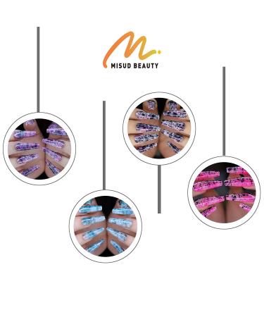 MISUD 24Pcs Mauve Ombre Press on Nails - Long False Coffin Nails Set - Buy Online on GoSupps.com