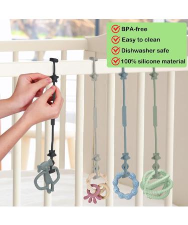 Baby Pacifier Chain Silicone Set - BPA-Free Cup Catcher for Strollers & Car Seats | 4 Pieces (Shell & Lakeside) - Buy Online on GoSupps.com