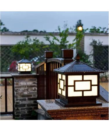 Courtyard Light IP65 Waterproof Outdoor Post Lamp Outdoor Solar Lighting Products Solar LED Pillar Light Lighting for Courtyard Decoration Pillar Lantern - Buy Online on GoSupps.com