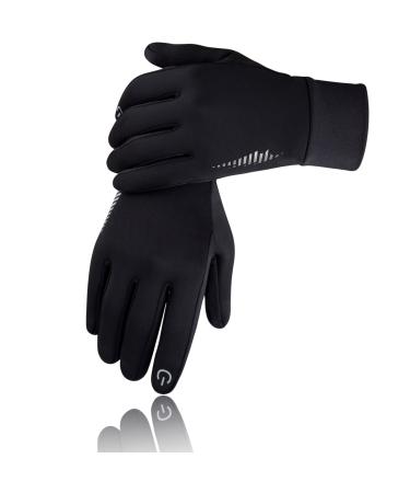 Simari winter thermal gloves men women touchscreen anti-slip winding gloves cold weather gloves to drive cycling skiing work outdoor SMRG102 102-black L