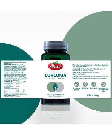 Abbey Nature & Science Curcuma - Premium Liquid Technology with Vitamin C & D - 185x Bioavailability - High-Dose Lab Tested - 90 Capsules - International Shipping - Buy Online on GoSupps.com