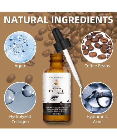 Caffeine Eye Serum Anti Aging Serum with EGCG Hyaluronic Acid Under Eye Cream for Dark Circles and Puffy Eyes Caffeine Eye Lift Serum Fade Fine Line Firming Eye Skincare 30ml - Buy Online on GoSupps.com