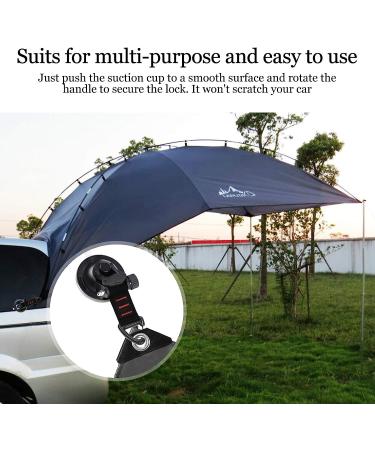 CONBOLA Heavy Duty Suction Cups 4 Pieces with Hooks - Camping Tarp Accessory with Securing Hook for Awning, Boat, and Camping - Classic Red Line Black - Pack of 4 - Buy Online on GoSupps.com