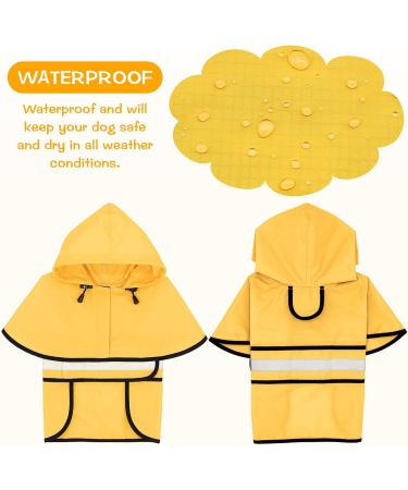 Buy Weesiber Reflective Waterproof Dog Rain Coat - Adjustable Pet Jacket & Light Poncho Hood for All Dog Sizes | S Yellow - Buy Online on GoSupps.com