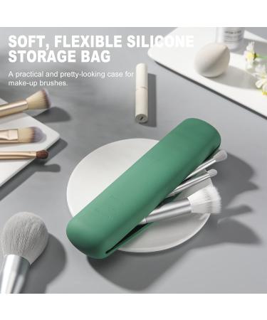 Fvion Travel Make-Up Brush Holder | Portable Silicone Cosmetics Organizer (Green) - Ideal for Travel - Buy Online on GoSupps.com