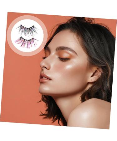 FRCOLOR 2 Pairs of False Eyelashes Fluffy Glitter Eyelashes False Makeup Eyelashes Make-Up Eyelashes Christmas Eyelashes Eyelashes with Glitter Sequins Diamond Manual Fibre 3D - Buy Online on GoSupps.com
