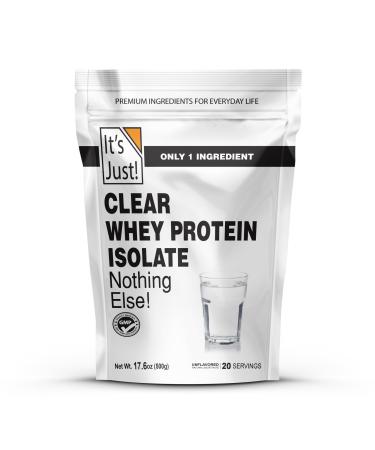 It's Just! - Clear Whey Isolate WPI-90 Zero Carbs Protein Powder No Added Flavors Heavy Metal Tested Gluten Free Non-GMO (17.6 Ounce (Pack of 1) Unflavored) Unflavored 1.1 Pound (Pack of 1)