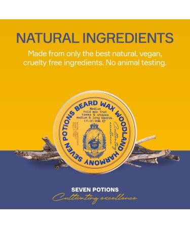 Seven Potions Woodland Harmony Beard Wax - 30 ml | Medium Hold Styling Wax for Men | All-Natural, Vegan & Cruelty-Free Formula - Buy Online on GoSupps.com