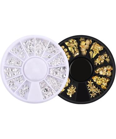 2 Boxes Metal 3D Ocean Nail Studs Star Starfish Shell Mix - 12 Grid Sizes Nail Art Decoration - Buy Online on GoSupps.com