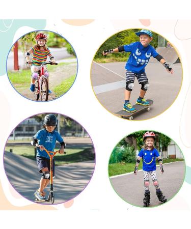 Kids Toddler Roller Skating Protective Gear Set - Knee Pads, Elbow Pads, Wrist Guards - Purple - Ages 4-13 - Buy Online on GoSupps.com