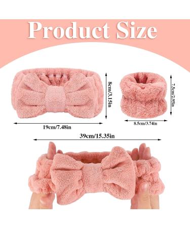 BESARME 3-Piece Face Wash Headband and Wristband Set - Soft Spa Headband and Wrist Towels for Makeup and Skincare - Pink - Buy Online on GoSupps.com