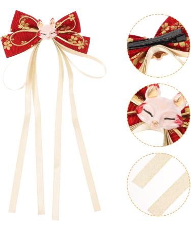 LIFKOME Chinese Style Bow Hair Clip Long Tail Tassel Ribbon Hair Barrette Vintage Hanfu Hair Bows Ponytail Holder Accessories for Women Girls Kids (Red) - Buy Online on GoSupps.com
