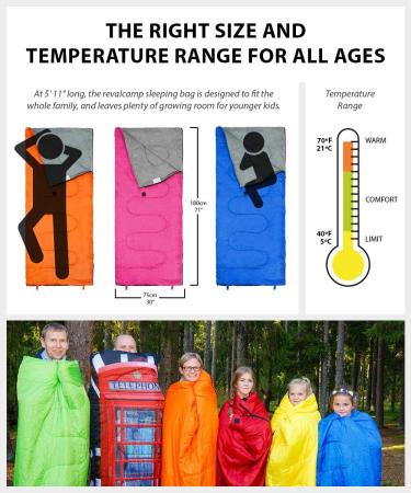 REVALCAMP Sleeping Bag for Kids, Boys, Girls, Teens & Adults - Ultralight, Compact for Hiking, Backpacking & Camping - Blue - Buy Online on GoSupps.com
