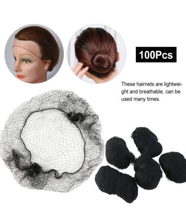 Pack of 100 Invisible Elastic Hair Nets - 20 for Wig & Hair Fixation - Black - Ideal for Ladies' Knot Making - Buy Online on GoSupps.com