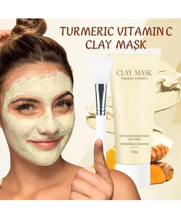 Tongyend Turmeric Vitamin C Clay Mask kit Deep Cleansing Face Masks Skincare with Brush Clay Face Mask for Radiant Skin Turmeric for Dark Spots Acne Brightening Oil Balance Cleansing Pores - Buy Online on GoSupps.com