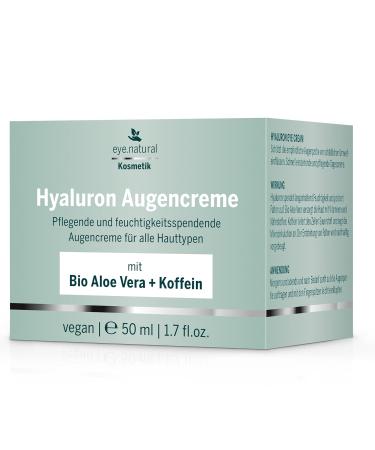 Buy Vegan Anti-Aging Eye Cream - 50ml with Hyaluronic Acid Organic Aloe Vera & Caffeine for Wrinkles & Dark Circles | International Shipping - Buy Online on GoSupps.com