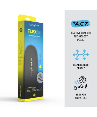 Superfeet FLEXTHIN Comfort Foam Insoles - Workout Shoes - Bolt - Size 7.5-9 Men / 8.5-10 Women - Buy Online on GoSupps.com